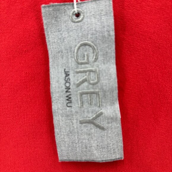 Grey Jason Wu Mini Skirt Womens Small Orangish Red Pull On A-Line NWT - Picture 9 of 10